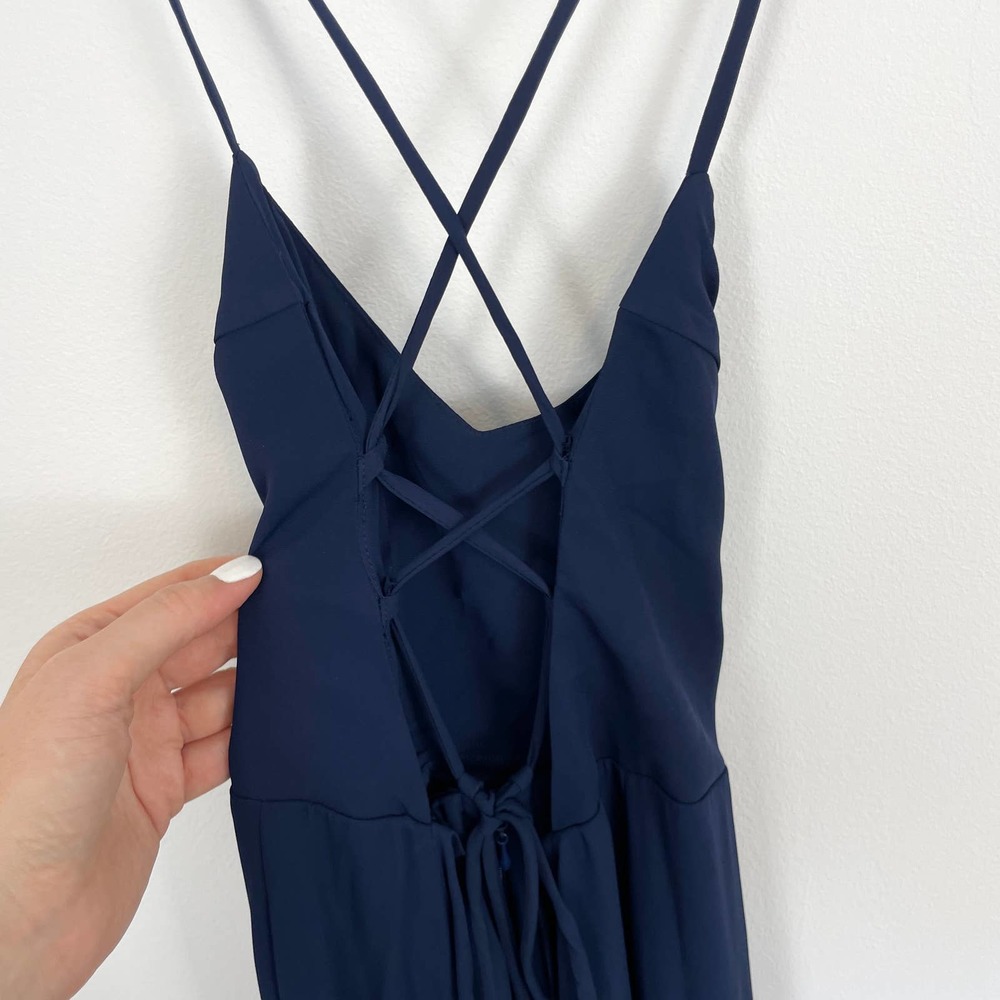 Show Me Your Mumu Rich Navy Crisp Godshaw Goddess Gown Size XXS NWT - Picture 5 of 13
